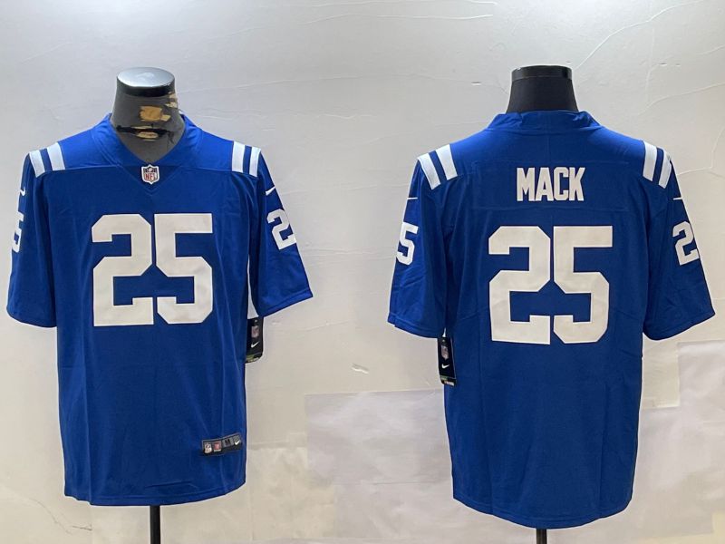 Men Indianapolis Colts #25 Mack Blue Second generation 2024 Nike Limited NFL Jersey style 1